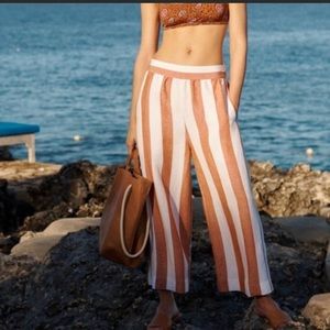 NWOT Madewell Huston Pull-On Crop Pants in Bold Stripe